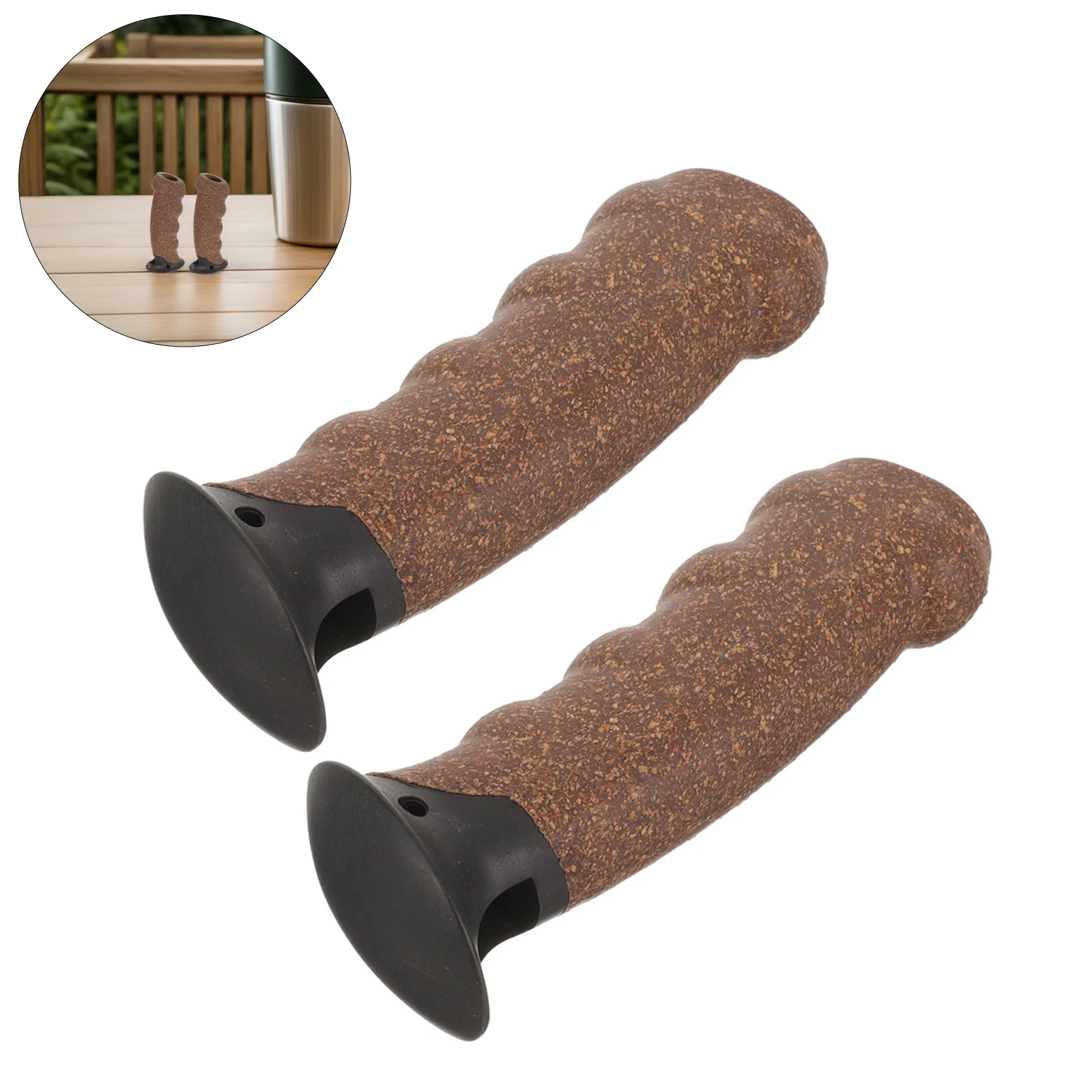 

2pcs Universal Trekking Pole Handle Grip Cork Hiking Ski Pole Adapter For Replacement Outdoor Camping Hiking Stick Tool