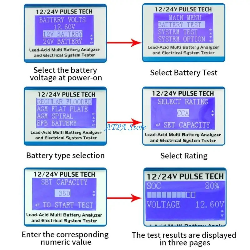 U13C 정비공 가정용 실시간 데이터를 갖춘 소형 자동차 배터리 테스터 도구