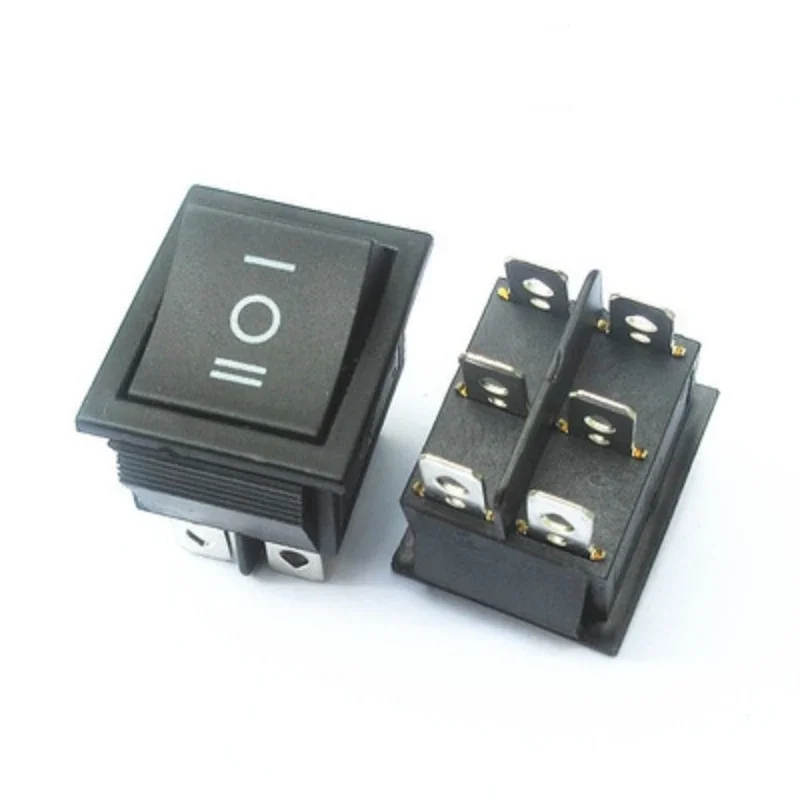 2PCS Rocker Switch 6 Pins 3 Position ON/Off/ON AC 20A/125V 16A/250V DPDT Car Boat Black Switch