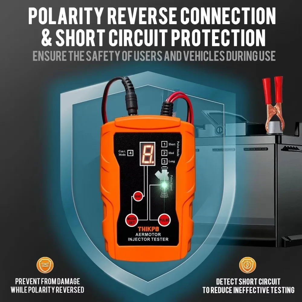Multi Pulse Mode Fuel Injector Cleaner LED Display Single Point Detection Injector Cleaning Tool Mode Lock Function