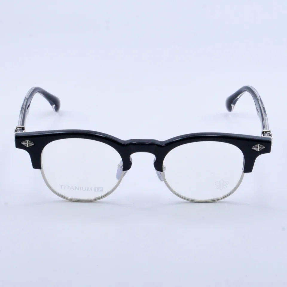 Luxury Fake Half Frame Men's and Women's Multi Focus Glasses Business Office Reading Optics Prescription Titanium Frame Eyeglass