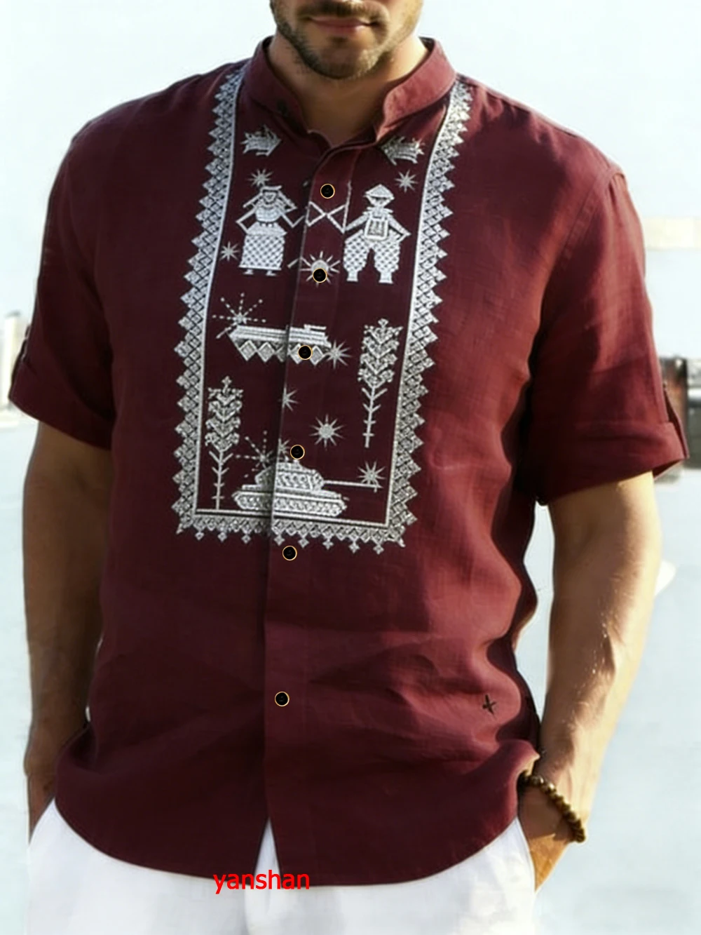 Summer Vacation Clothing Men - Camisa Masculina de Linho Estilo 2026