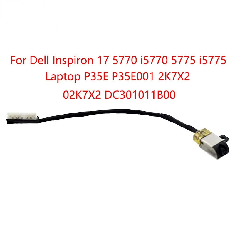 Conector de cabo dc-in de substituição para dell inspiron 17 5770 i5770 5775 i5775 series p35e p35e001 2k7x2