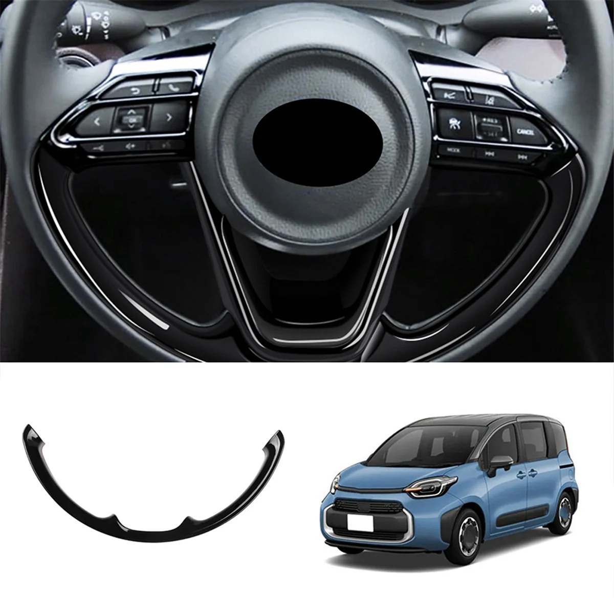 For Toyota Sienta Aqua Yaris Cross 2022 2023 Car Steering Wheel Panel Cover Trim Frame Sticker Accessories B