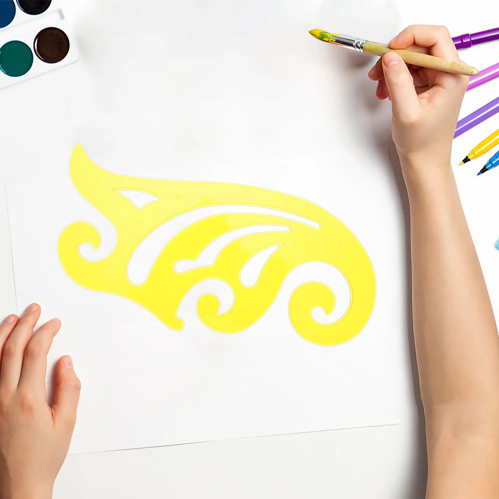 4pcs Painting Templates Geometric Drawing Rulers Set For Diy Measuring Hollow Architect Scales Engineering Drafting Tools