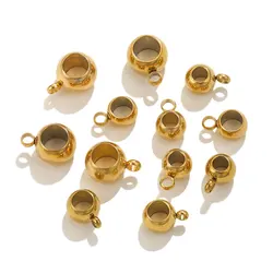 20pcs Stainless Steel Tube Slide Charm Connectors Bracelet Beads for DIY Pendant Carrier Hanger Dangle Links Jewelry Finding