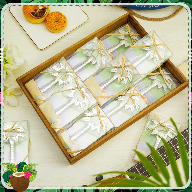 A59E-10Pcs Kokospalme Flaschenöffner Für Hochzeit Dusche Gast Geschenke Souvenirs Für Hochzeit Gunsten Liefert