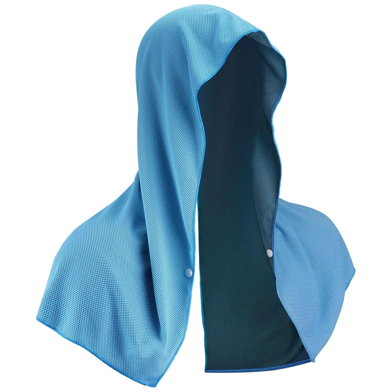Kühlender Kapuzenhandtuch-Schal mit UV-Schutz aus Eisseide, Schnelltrocknender Hals- und Gesichtsschutz für Strand, Sport, Laufen und Outdoor-Aktivitäten