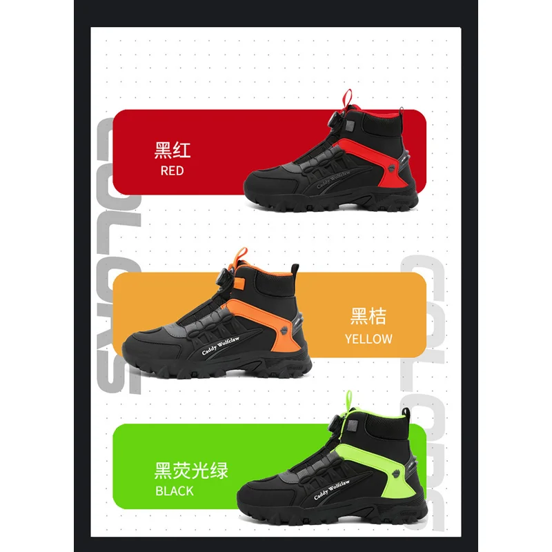 Casual Leather Motorcycle Riding Boots for Men Off-Road Motocross Shoes Breathable Wear Resistant view 4