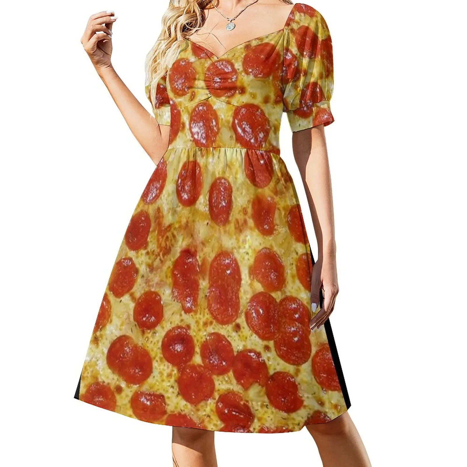 

pizza Short Sleeved Dress summer dress summer dress korean women