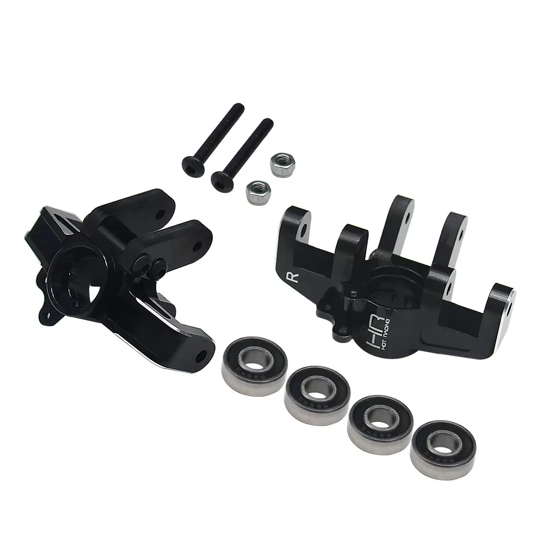 ホットレーシングアルミニウムフロントステアリングスピンドル、カーボンファイバーステアリングアーム付き、ロシ1:10バハレイ2.0用