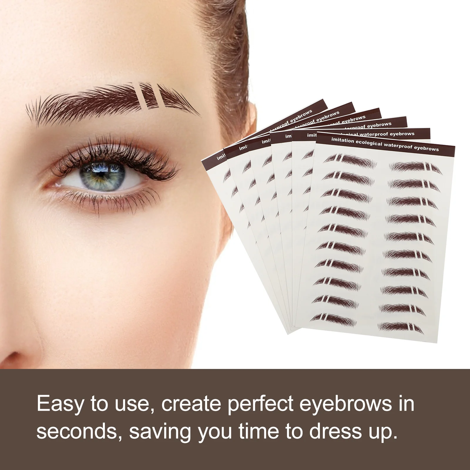 6 uds pegatinas para cejas tinte Fondant cejas maquillaje pigmento tinte Kit lápiz 3d uñas tatuajes artificiales transferencia