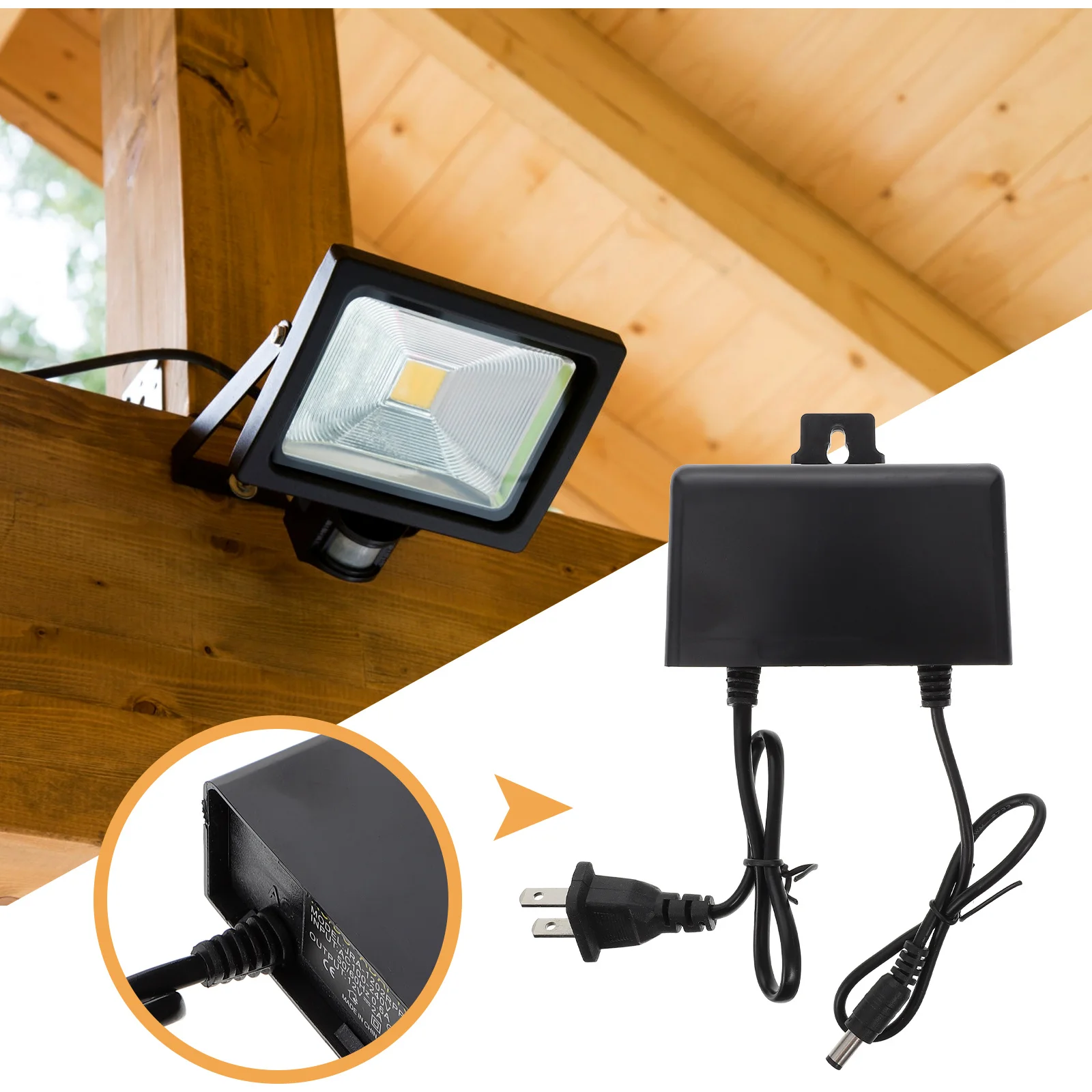 

Waterproof Power Adapter Outdoor Dc Power Supply with Overvoltage Protection for LED Lamp Rain-Proof Plastic Housing