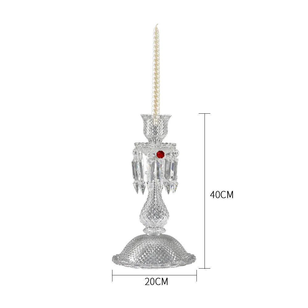 Light luxury French crystal candle holder glass scented candlelight dinner props crystal candle holder