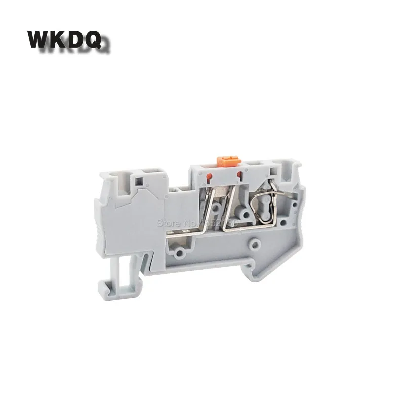 ST4-MT 10Pcs Spring Cage 4sqmm Test Connector Wire Cable Contact NS 35 DIN Rail Knife Disconnect Test Terminal Block ST 4 MT