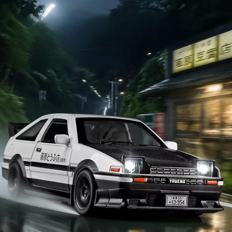 

1:32 Car Drift Version INITIAL D AE86 Alloy Sports Car Model Diecasts Metal Racing Car Vehicles Model Sound Light Kids Toys Gift
