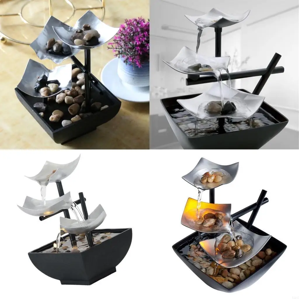 

Настольный фонтан для декора в помещении, релаксационный водопад, релаксация в помещении для офиса, украшения для дома X3UC