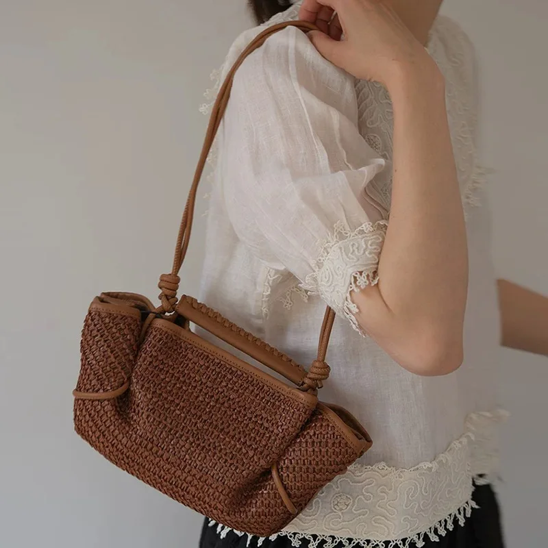 

Ladies Fashion Summer Straw Crossbody Bag Women Beach Holiday Shopping Woven Shoulder Handbag Messenger Purses For Women Bags