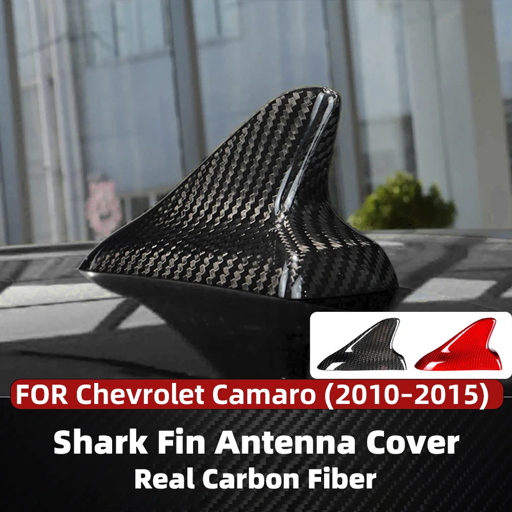 

Для Chevrolet Camaro из настоящего углеродного волокна, плавник акулы, крышка антенны, накладка 2010-2015, черный, красный, автомобильная наклейка, радио AM