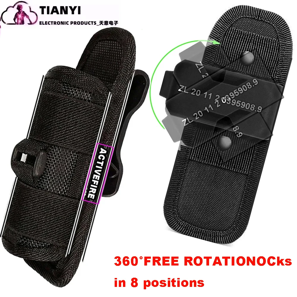 

Holster,Compact Nylon Duty Belt Flashlight Holder Pouch,with 360 Degrees Rotatable Clip Long Type(Upgraded Buckle and Clip)