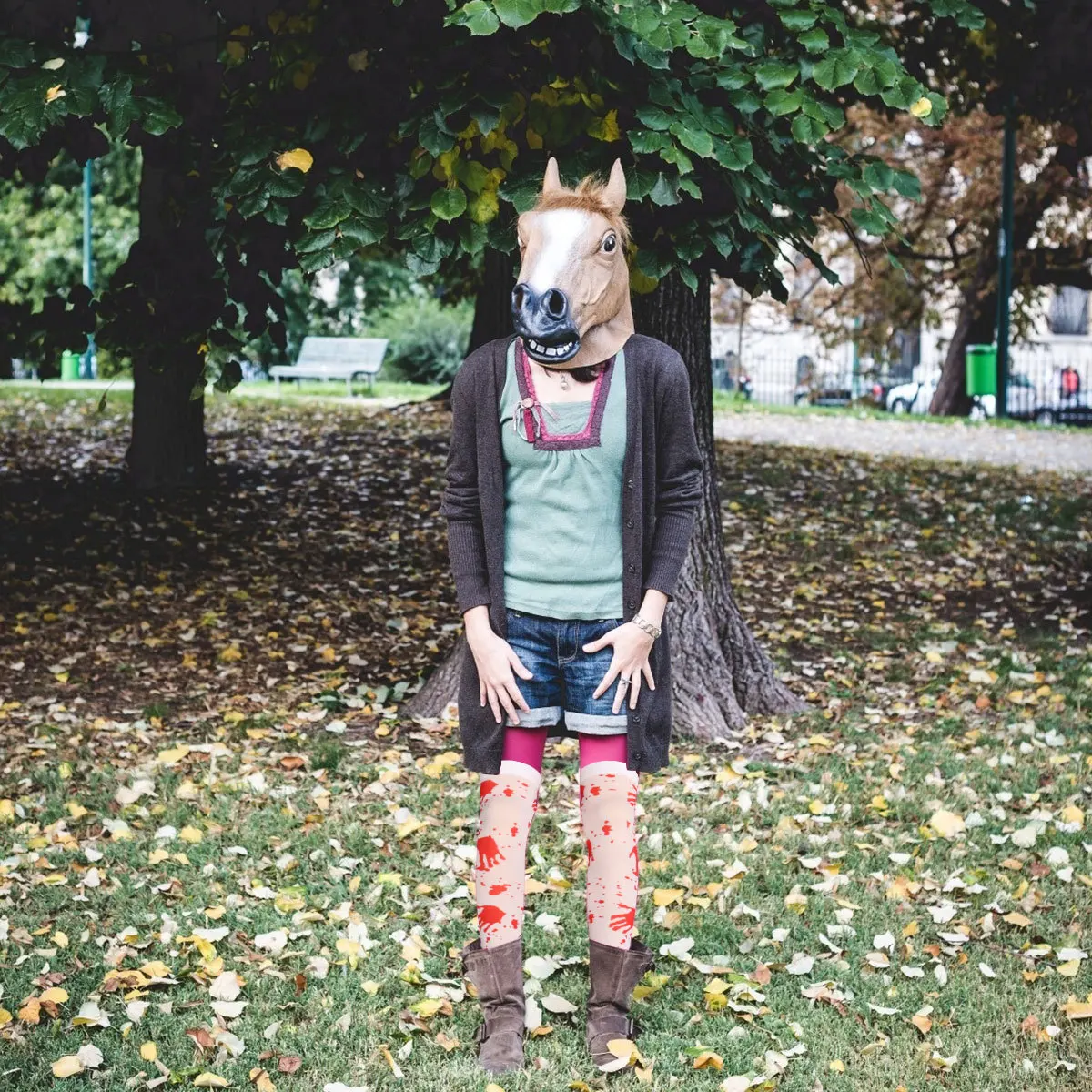 

1 пара носков выше колена, костюмы на Хэллоуин, чулки с принтом, реквизит для косплея, уникальные узоры ужасов, мягкий удобный подарок