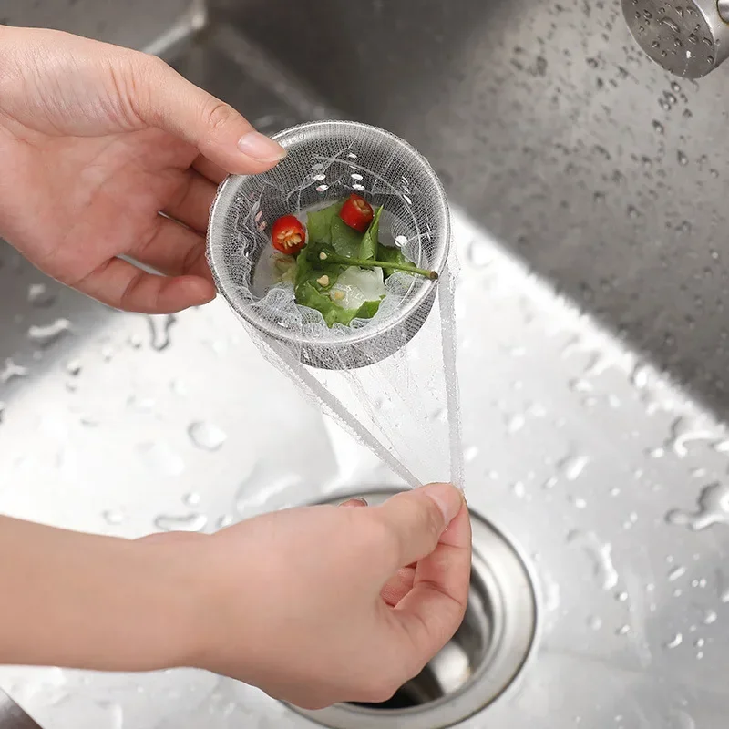 200/100Pcs Disposable Kitchen Sink Filter Mesh Bags Drain Strainer Anti-Blocking Garbage Net Cleaning Accessories
