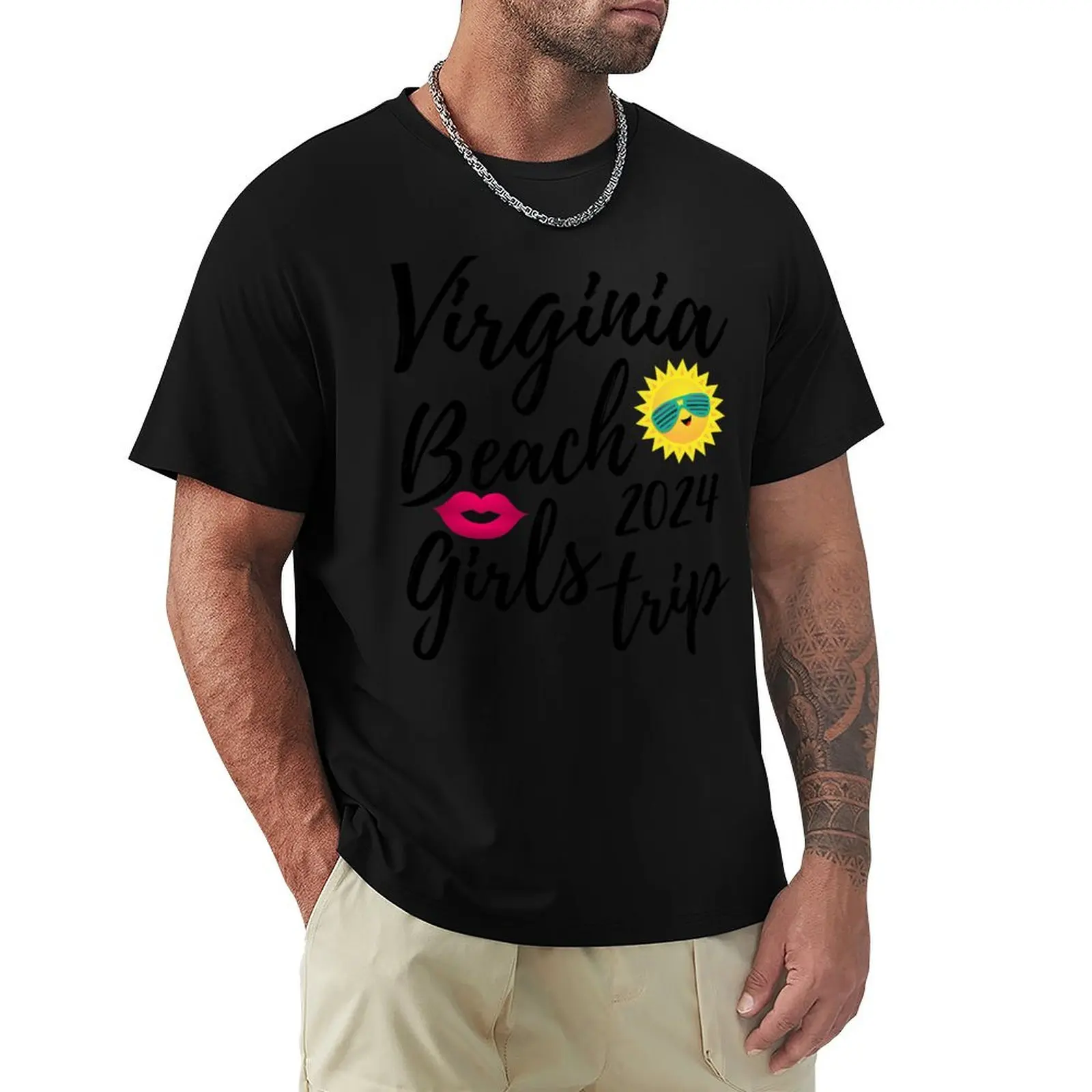 Virginia Beach Girls Trip 2024 Bachelorette USA Vacation Fun Matching Group Travel Design T-Shirt cotton t shirt man T-Shirt