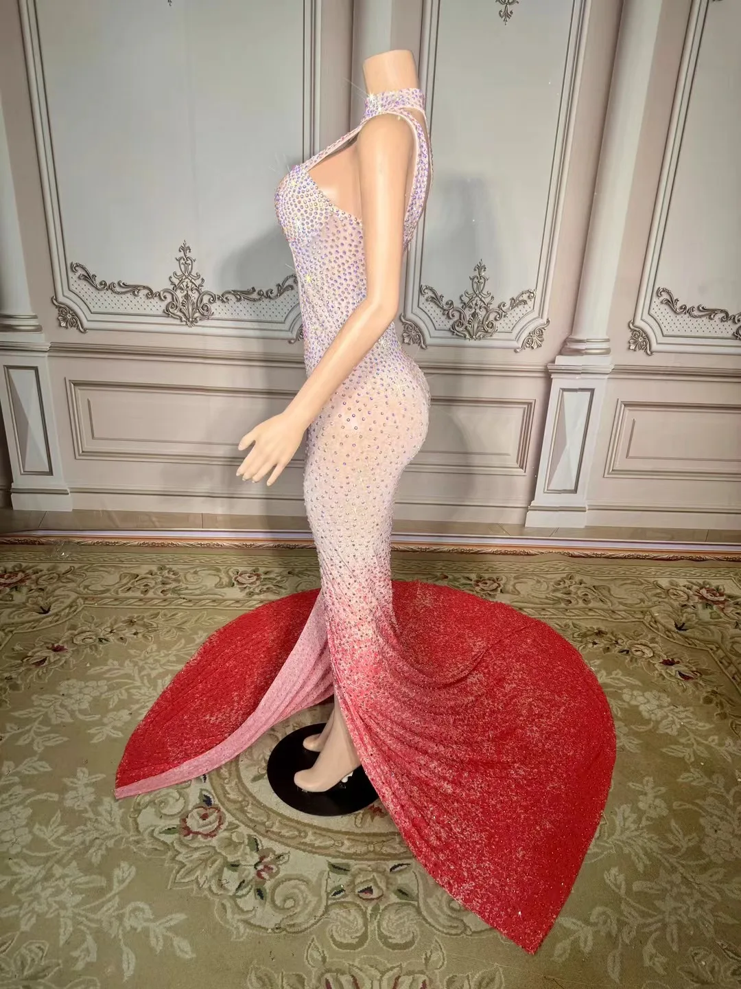 Custom Design Elegant Women Luxury Sexy Sleeveless Party Club Fishtail Evening Cocktail Summer Breathable Maxi Sequin Dress