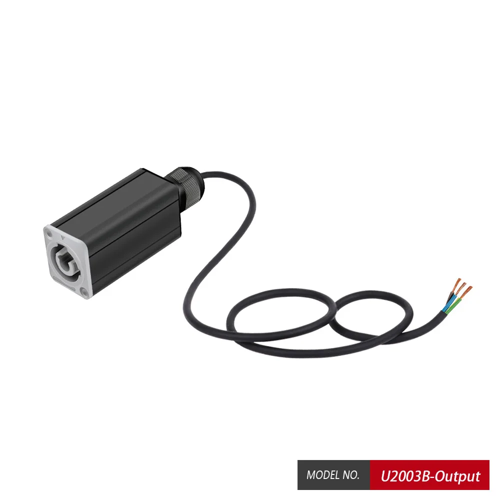 INput/Output 3 Core Powercon Cable Gland Electronic Engineering Box Powercon Couplers Extender Connector Housing Case with Clip