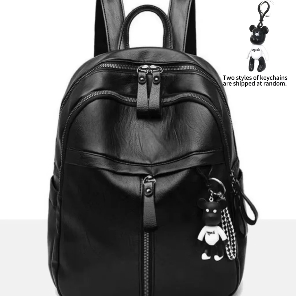 Gift non-violent bear backpack women's simple black casual backpack women's one-shoulder crossbody bag bag women