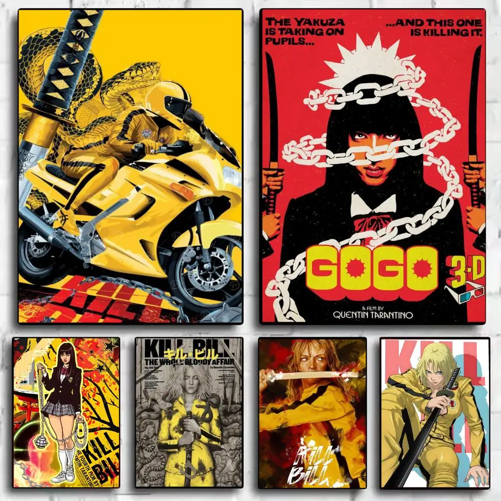 Kill Bill Movie Cool Painting Calligraphy HD Print Personalized Canvas Wall Mural Art Poster Photos for Living Room Home Decor