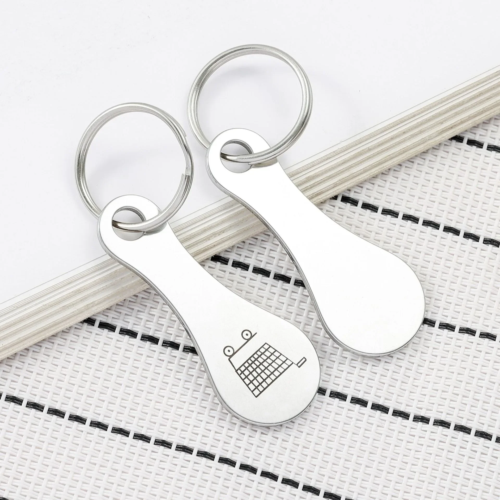 3/6PCS Metal Shopping Cart Tokens Trolley Token Key Ring Decorative Keychain Multipurpose Shopping Portable For Home Outdoor