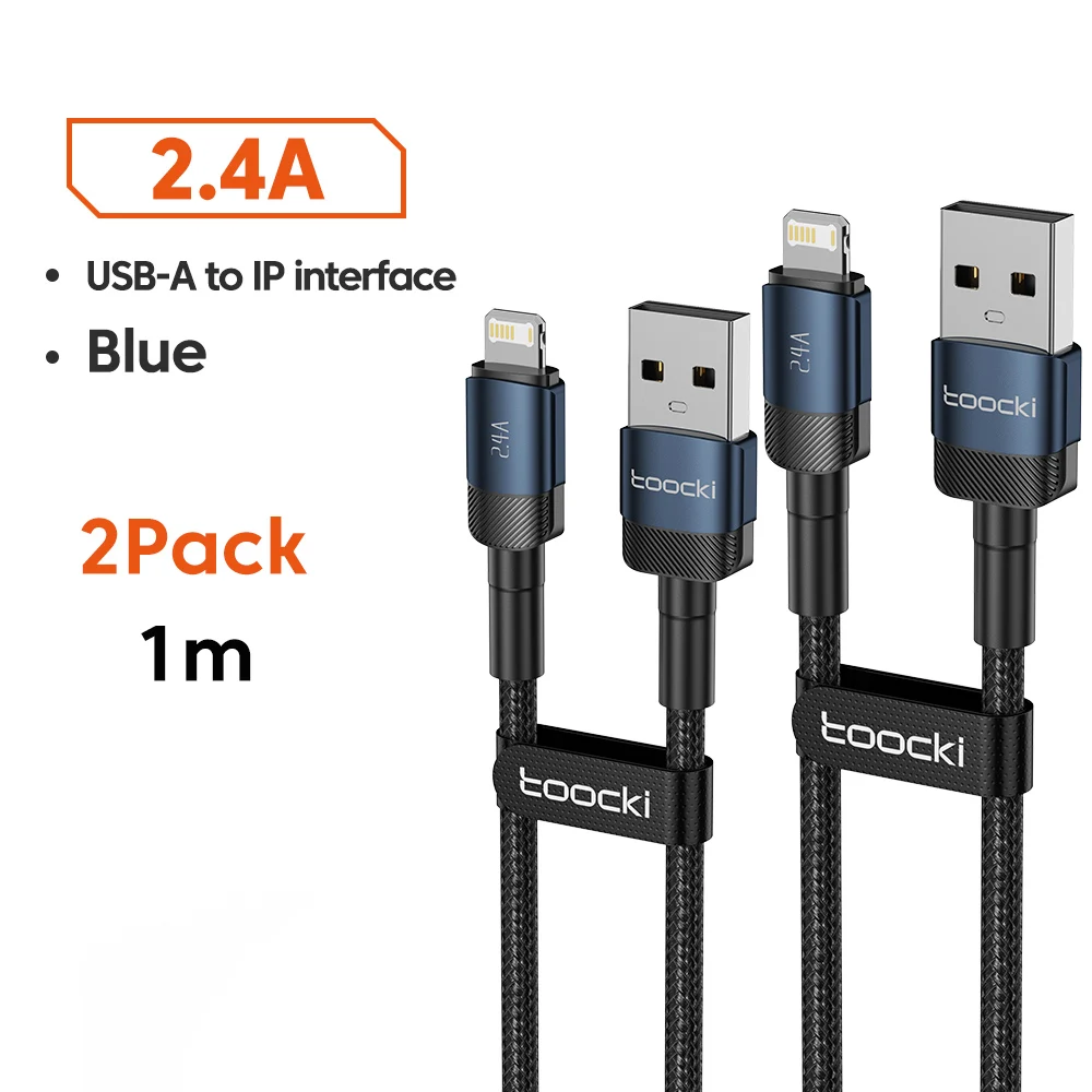 Toocki USB-Kabel für iPhone 14 13 12 Pro Max X XS XR 8 7 Plus iPad Schnellladegerät Aluminium iP-Kabel für iPhone-Datenkabel