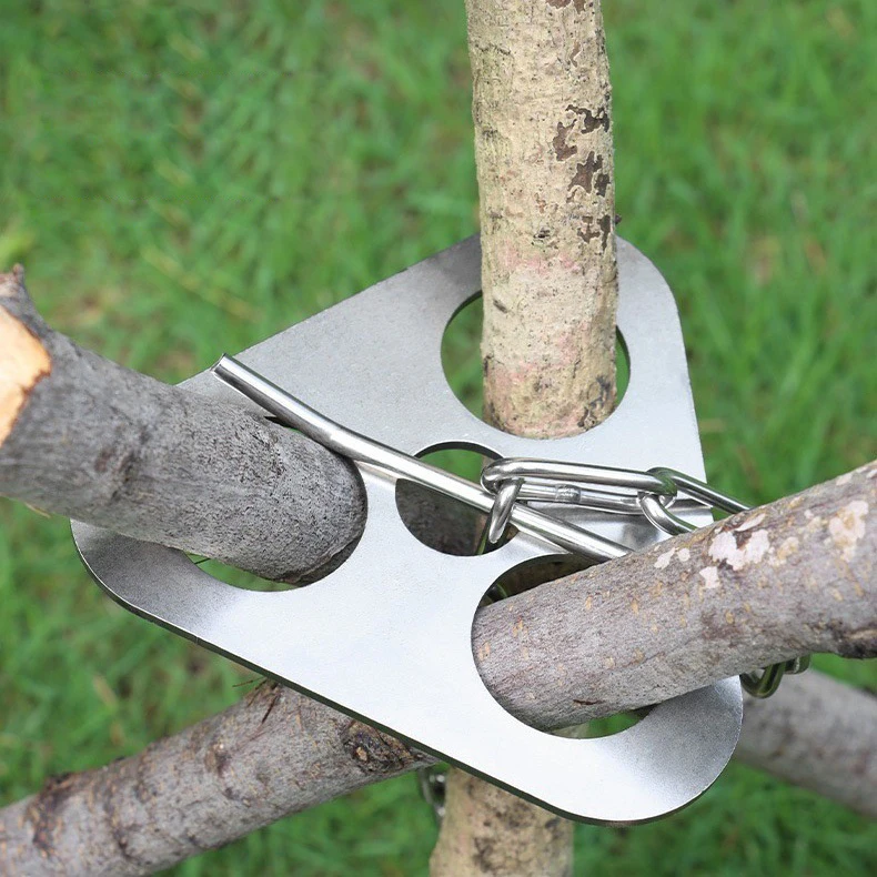 Soporte para fogata al aire libre, trípode de picnic de acero inoxidable, soporte ajustable para colgar ollas, suministros para picnic, soporte para fuego, plegable
