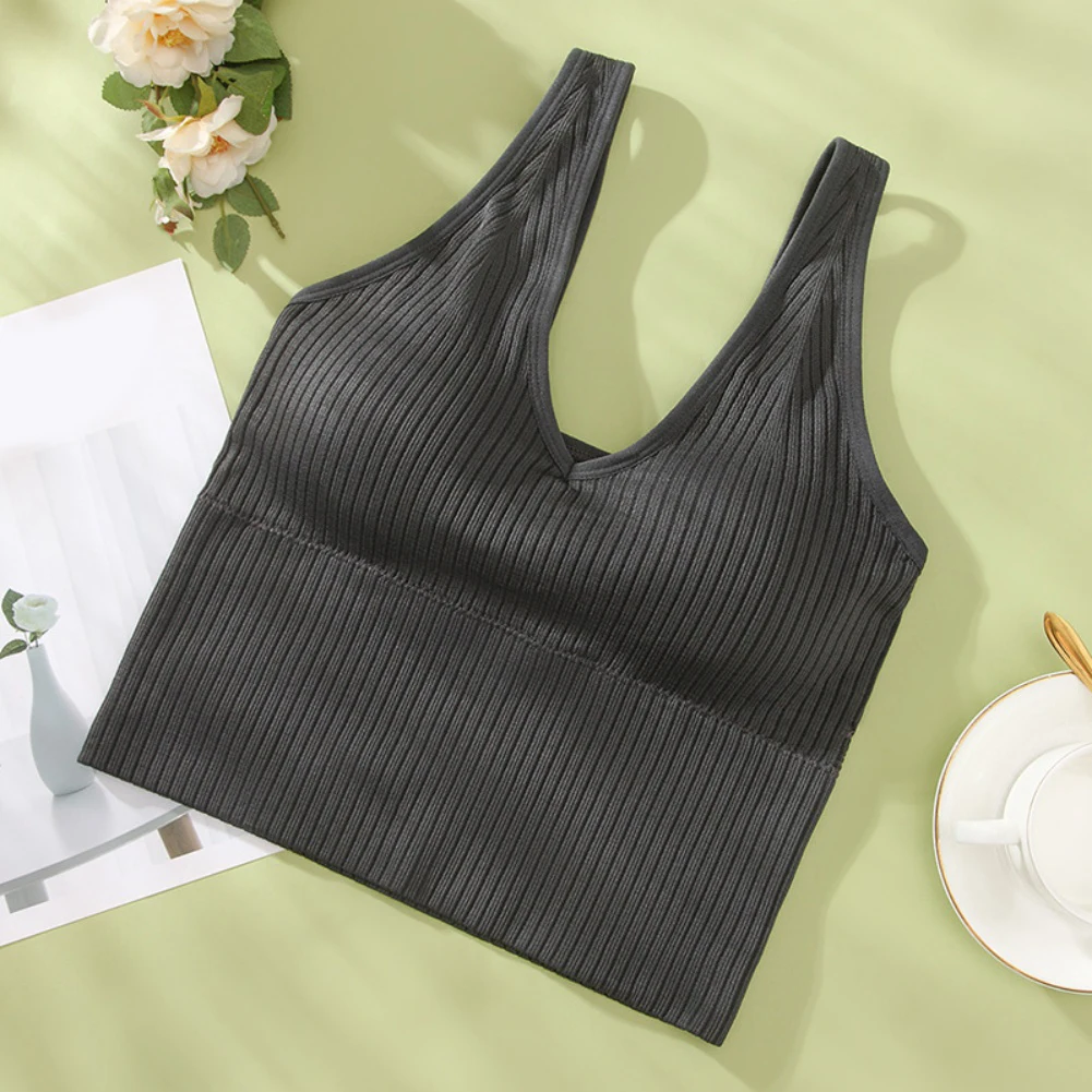 صدرية رياضية مضلعة برقبة على شكل حرف V مع أشرطة كتف واسعة، قماش قابل للتنفس للنساء في المنزل والخروج #4