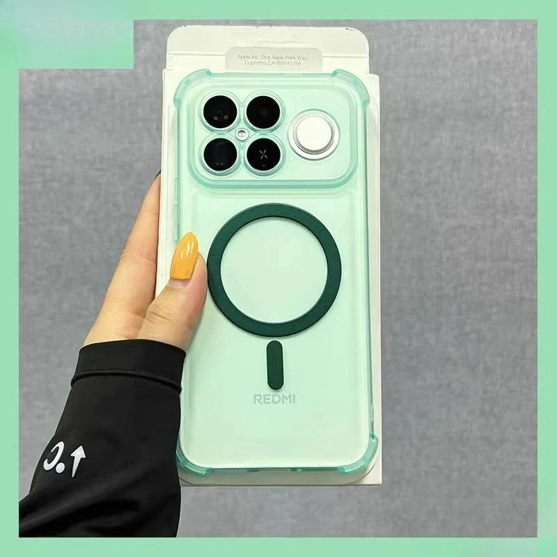 Capas para poco f8 ultra f8pro quatro cantos anti-choque capa de silicone para redmi k90 pro max carga magnética sem fio claro cove