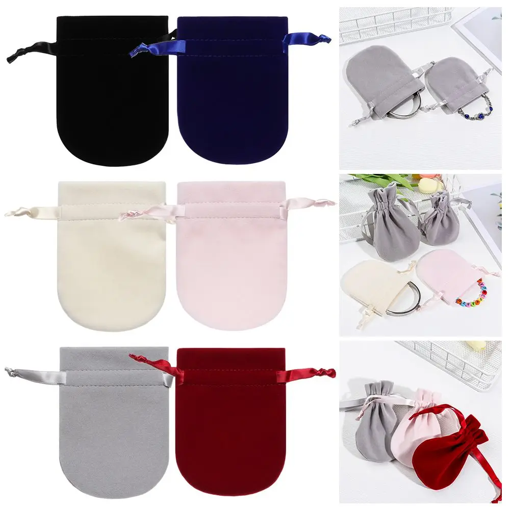 Round Velvet Bag Drawstring Pouches Jewelry Bags Dustproof Flannel Drawstring Gift Packing Bag