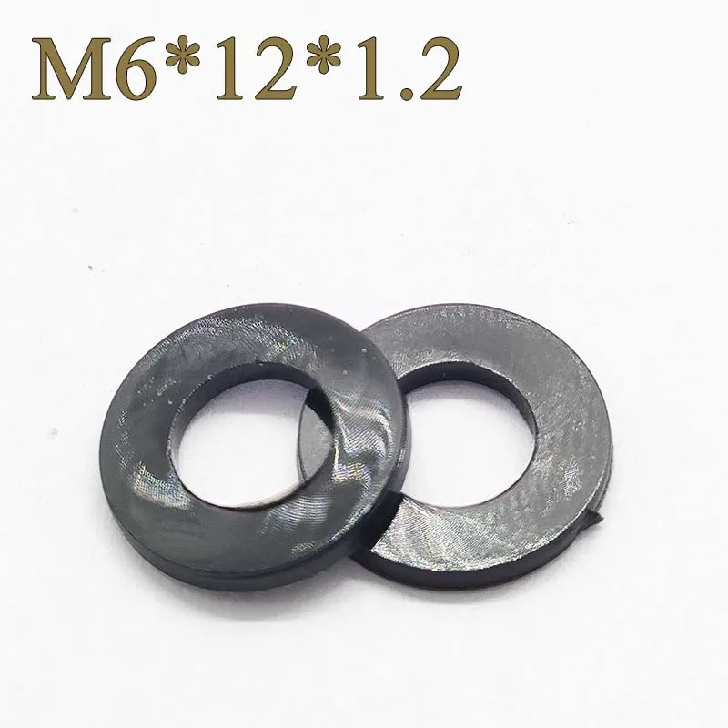 M6*12*1.2 Black 1pcs Nylon Washer Plastic Flat Spacer Washer Thickness circular round Gasket Ring High Quality circular