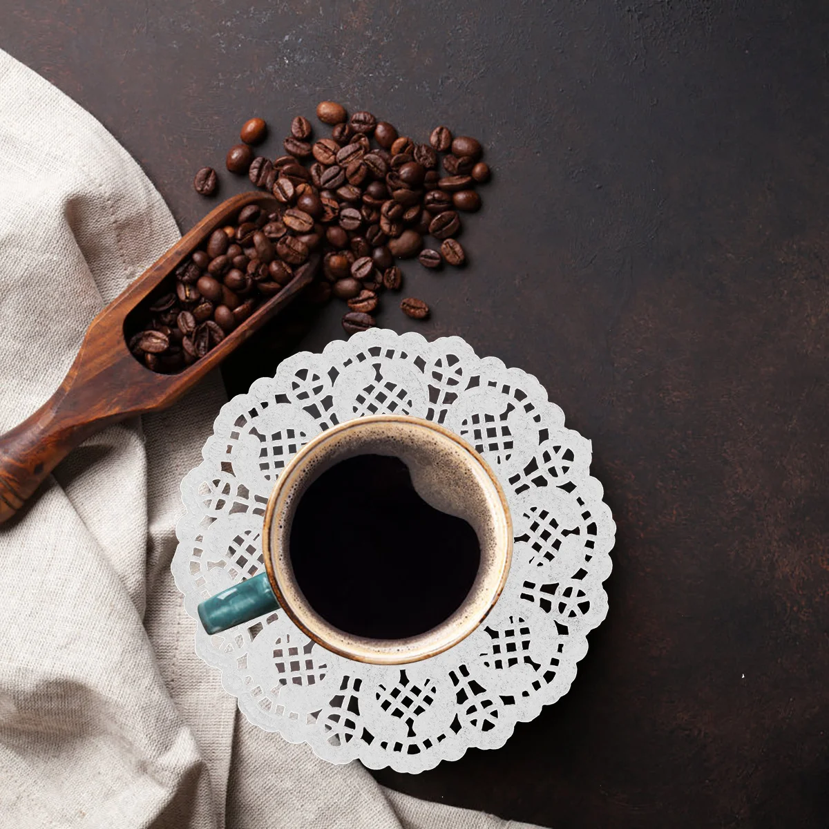 

2 set Baking Paper Pad 2 Sets 200 Sheets Round Lace Doilies Paper Oil Absorbent Decorative Placemat For Cake Dessert Snacks