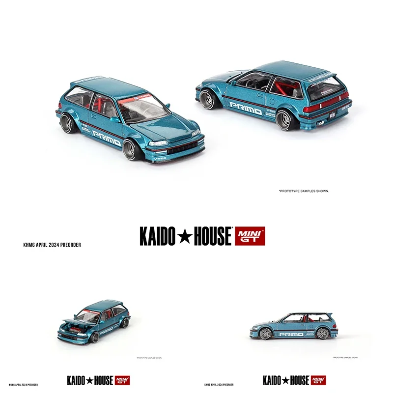 MINIGT KHMG126 1:64 CIVIC EF9 V1 เปิดHood Diecast DioramaรถKaido House