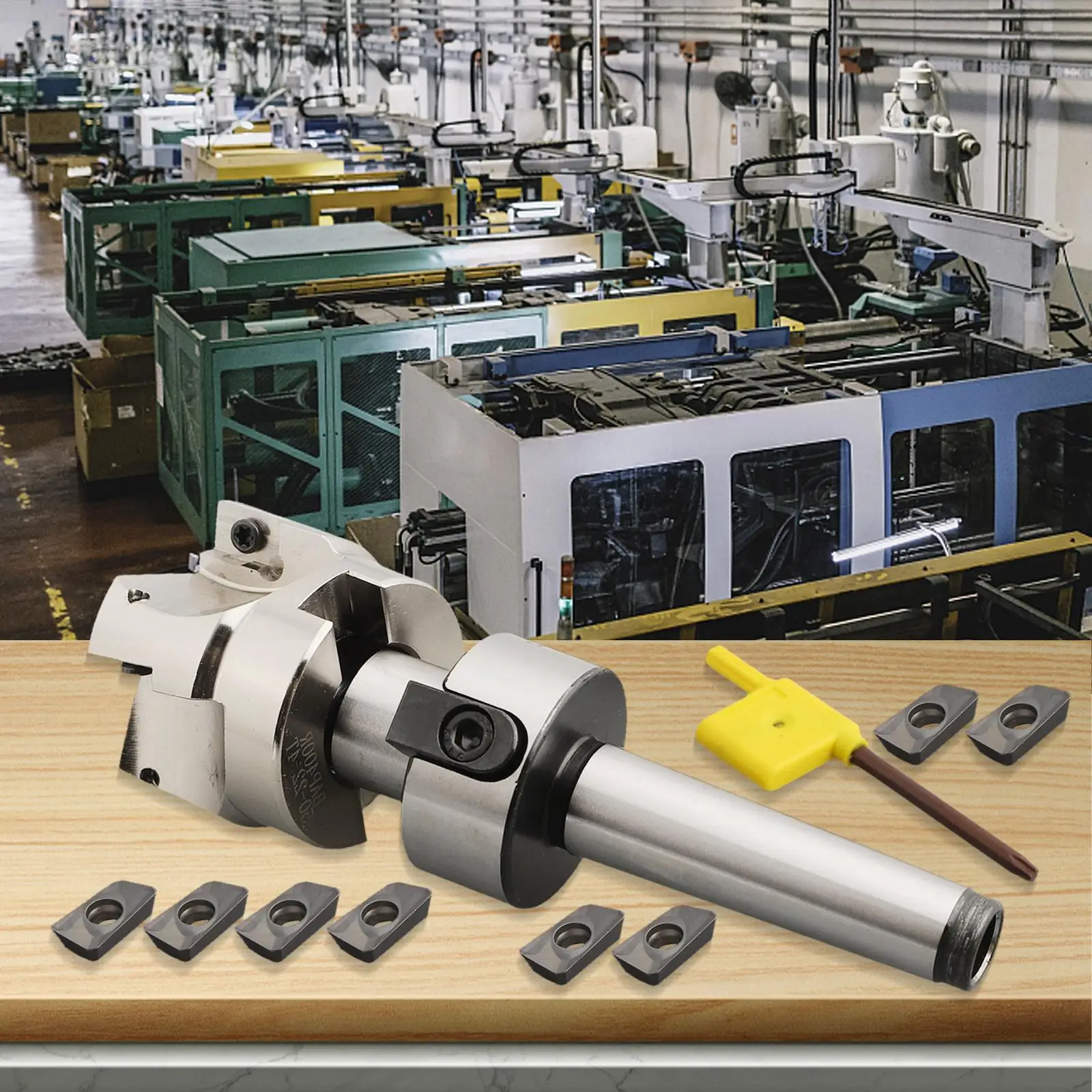 

High Speed and Accurate Cutting MT2 M10 Shank 400R 50mm Face End Mill Cutter with 10pcs Carbide Insert APMT1604 CNC