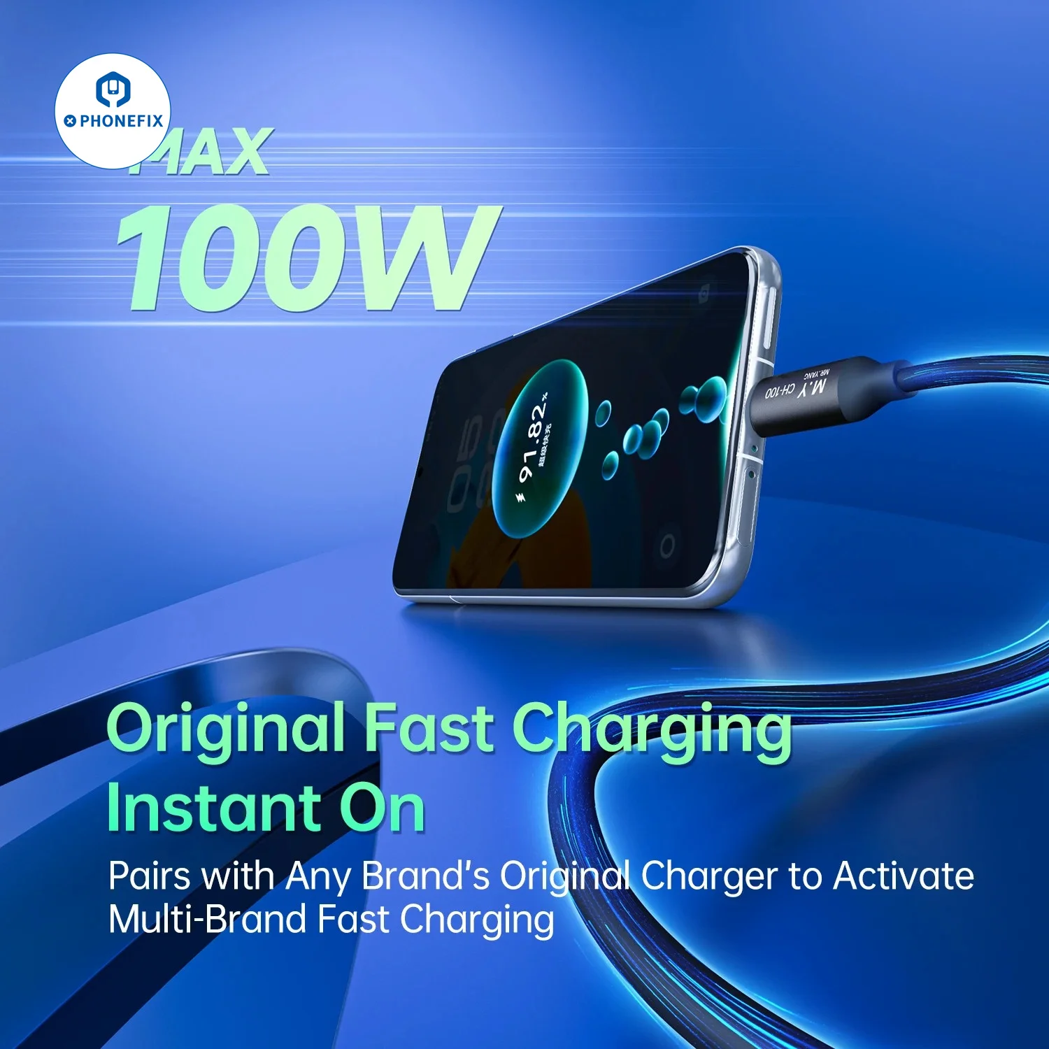 YCS Mr.Yang CH-100 Protocol Conversion Fast Charging Cable for Phone Laptop CarPlay Household Smart Devices Charger Data Cord