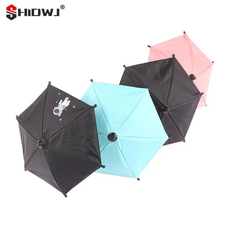 Mini Electric Motorcycle Phone Bracket Umbrella Car Navigation Frame Rider Helmet Umbrella Hand Sunshade Outdoor Bendable