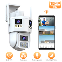 JOOAN 15MP HD Three Lens Three Screen WiFi IP Camera Outdoor Security Camera Ai Human Detection CCTV Video Surveillance Camera