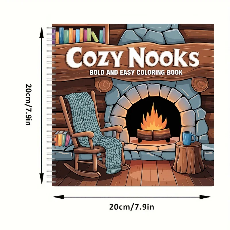 Coloring Book Cozy Nook for Adult Colouring Book, Birthday Day Gift, Back to School Supplies, Adults Cute Drawing Book