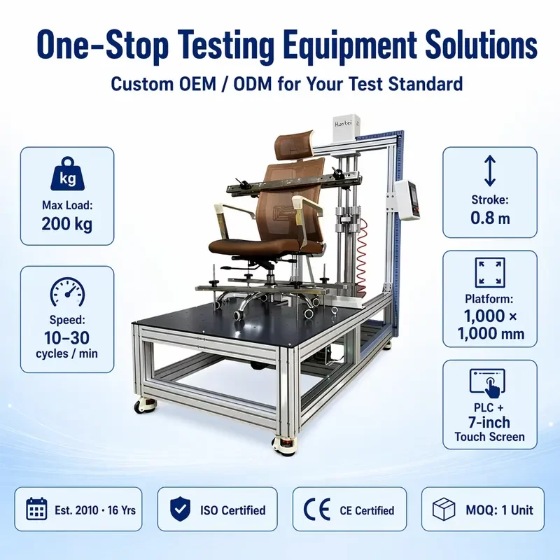 HK-824 Office Chair Strength Fatigue Tester for Seat Back Armrest Quality Inspection