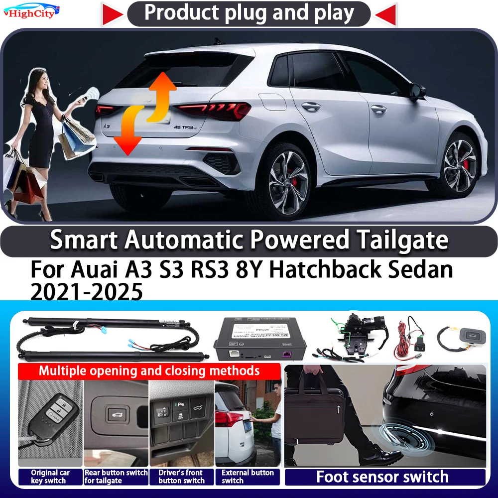 For Auai A3 S3 RS3 8Y Hatchback Sedan 2021-2025 OEM Smart Automatic Powered Tailgate Key Control Trunk Lift Kit Power Tailgate