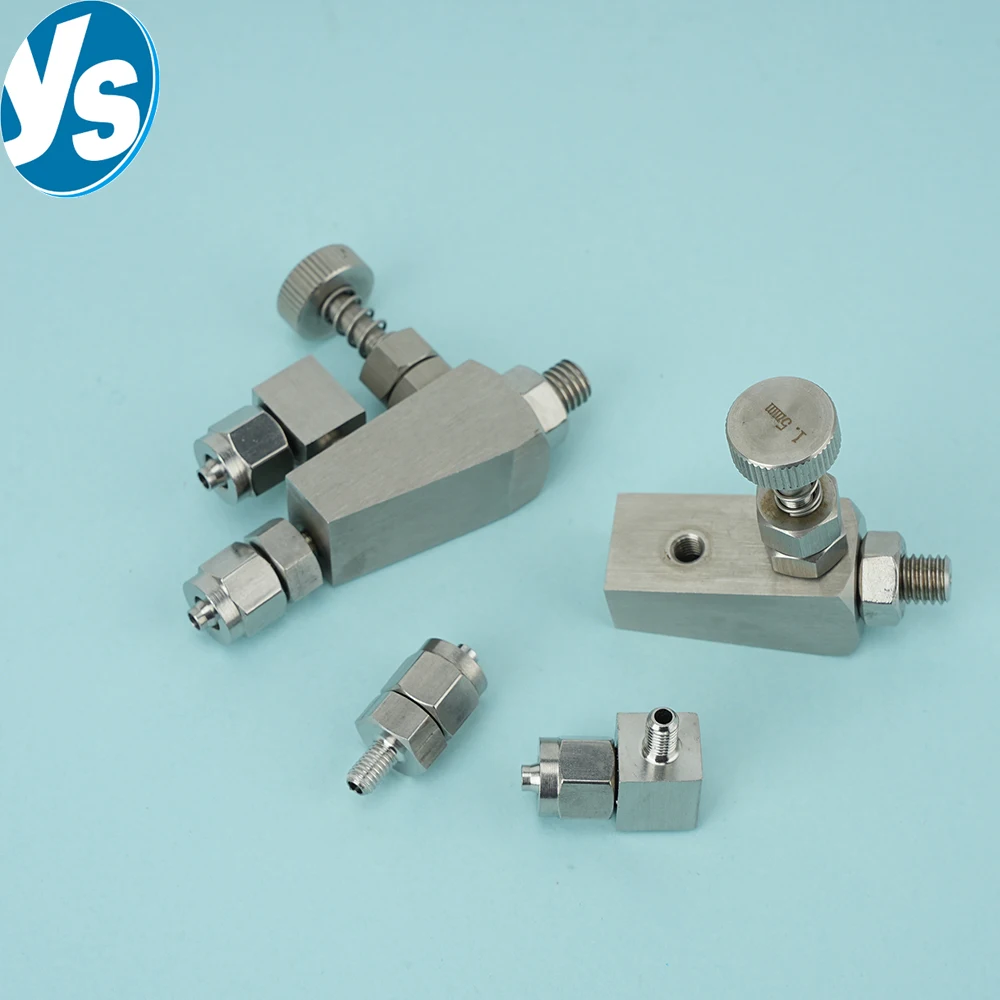 10 PCS Adjustable Siphon Air Atomization Nozzle  Stainless Steel Industrial Particle Liquid Spray Nozzle with Check Valve