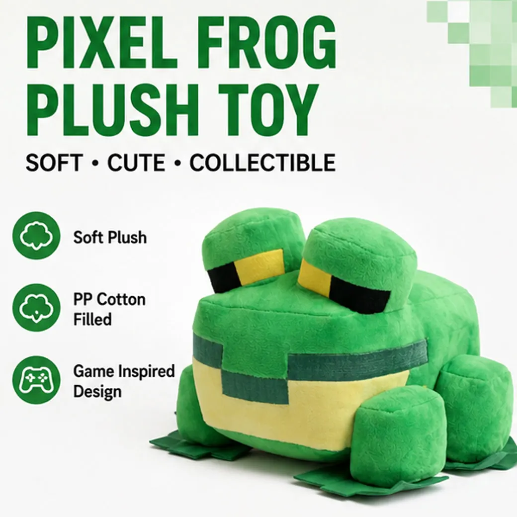 Image of 20 cm Weiches und Kuscheliges Frosch-Plüschtier, Weiche Flauschige Tierfigur, Anime- und Spiele-Sammlerpuppe