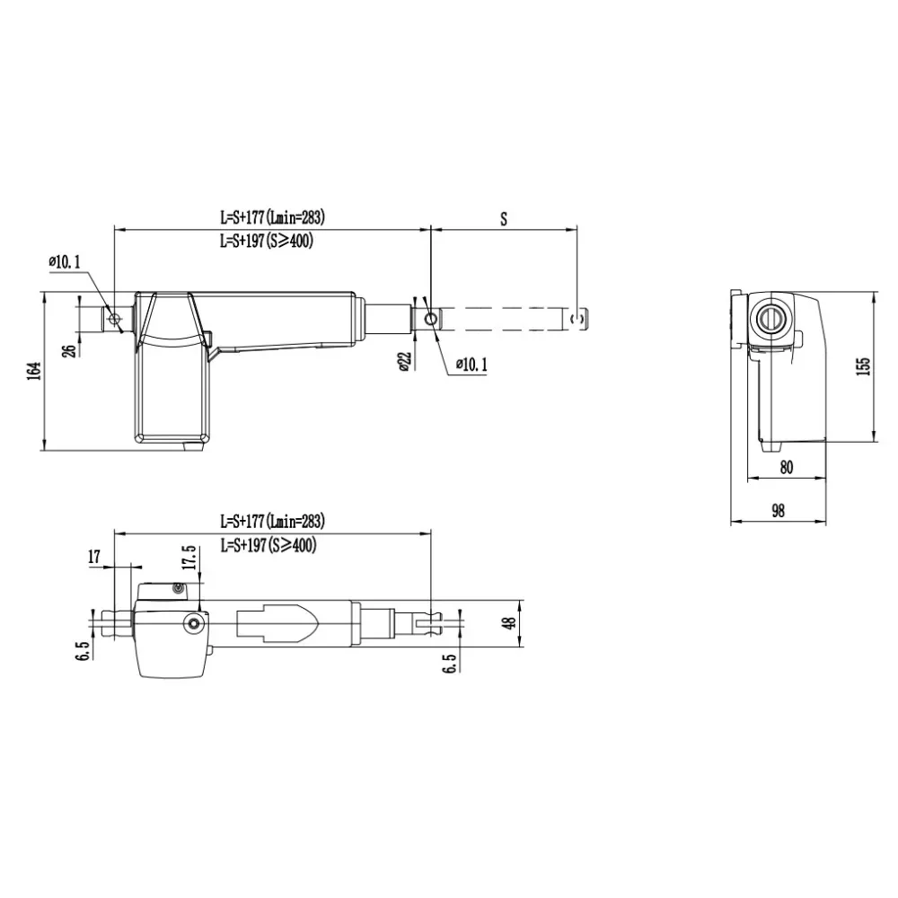 Push rod JC35B5-QH multi-function bed electric traction bed large thrust aluminum combined electric cylinder